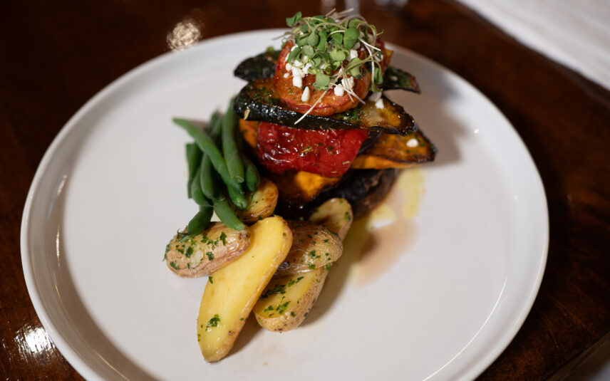 Temple's wedding menu vegetarian dish